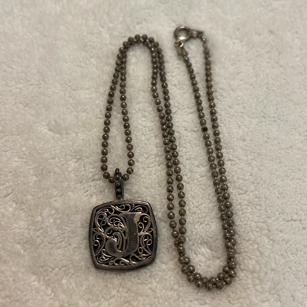 Sterling Silver 925 Lori Bonn J Initial Necklace 60$